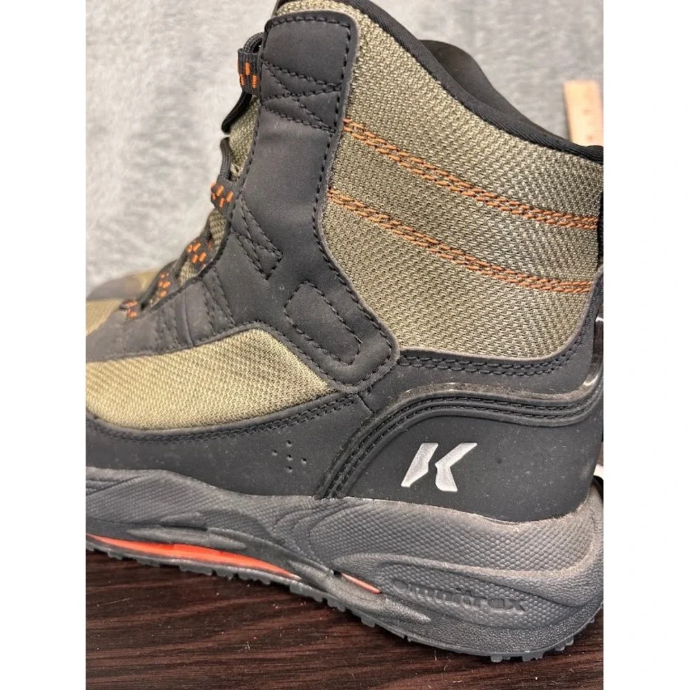 Korkers Greenback Wading Boots Mens 10 FB4801 Olive Black Kling-On Soles